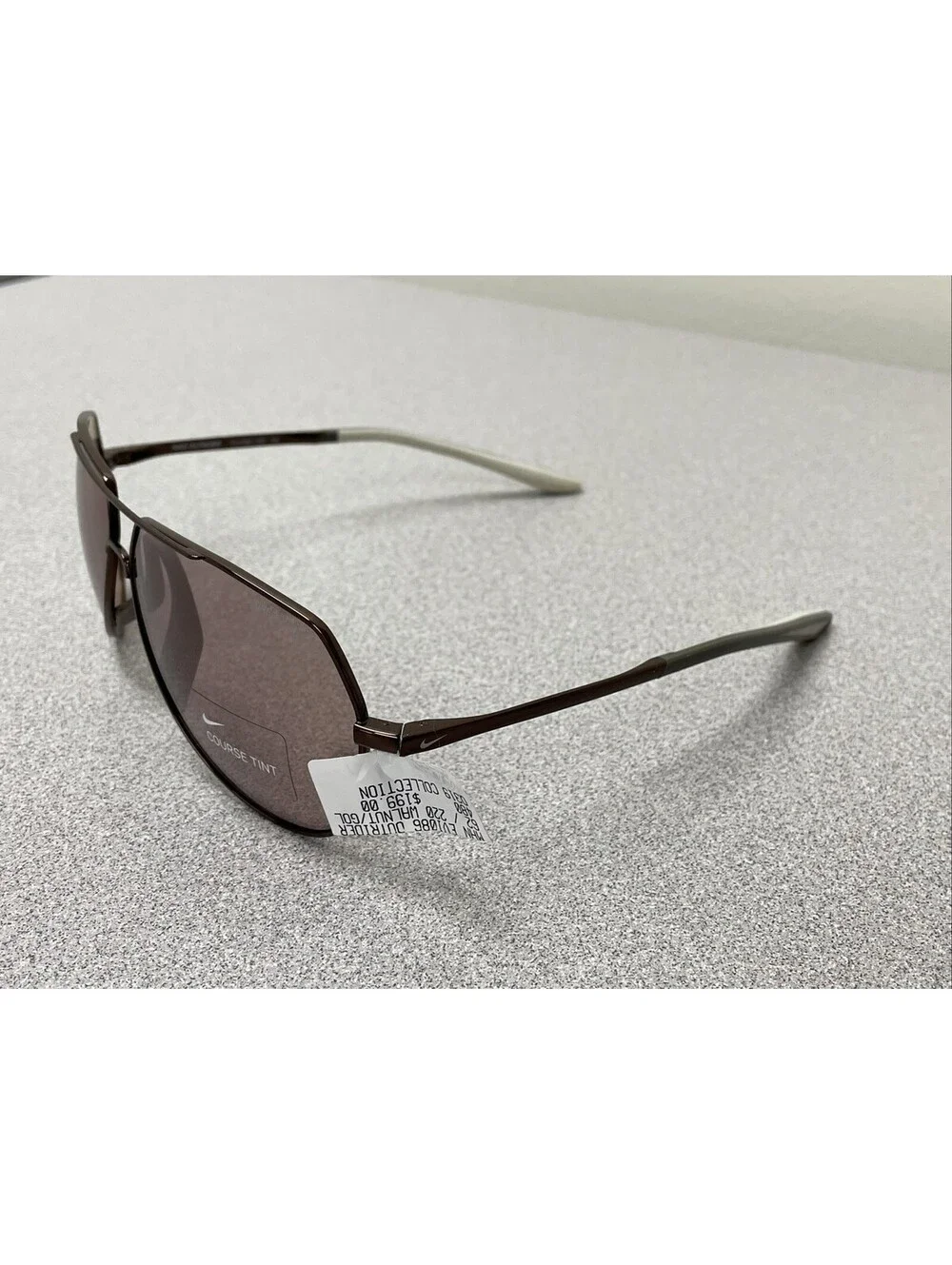 NEW NIKE OUTRIDER AVIATOR EV1086 220 BROWN W/ BROWN COURSE TINT LENS